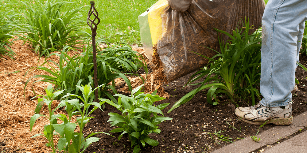 Plant Perfect Garden Center-adding mulch to garden