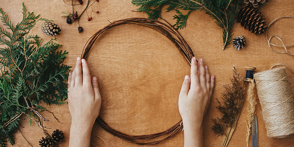 Plant Perfect Garden Center-Bismarck-How to Design a Wreath-wreath wireframe