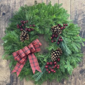 24" Premium Cranberry Wreath
